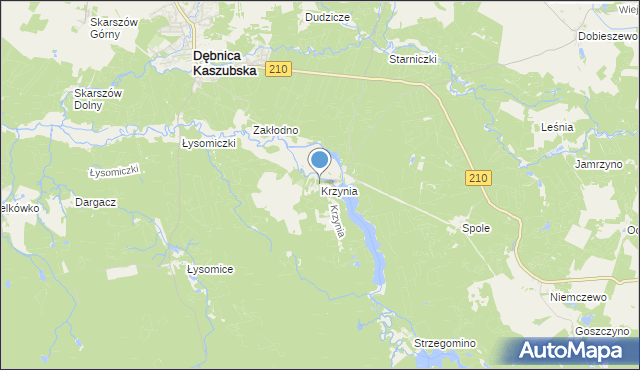 mapa Krzynia, Krzynia na mapie Targeo